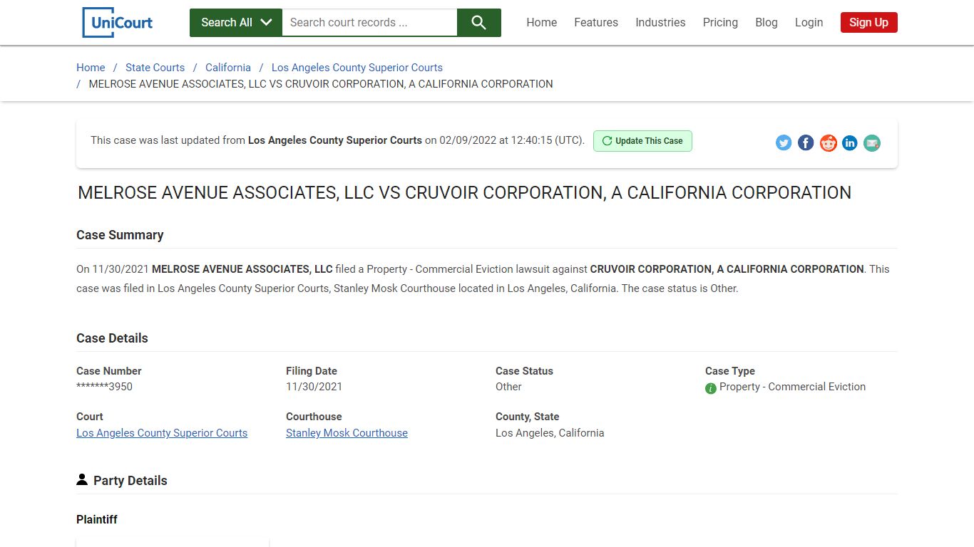 MELROSE AVENUE ASSOCIATES, LLC VS CRUVOIR CORPORATION, A ...